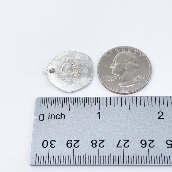 Vintage Sterling Silver 925 Crystal Studded "Delightful" Pendant - Picture 7 of 7